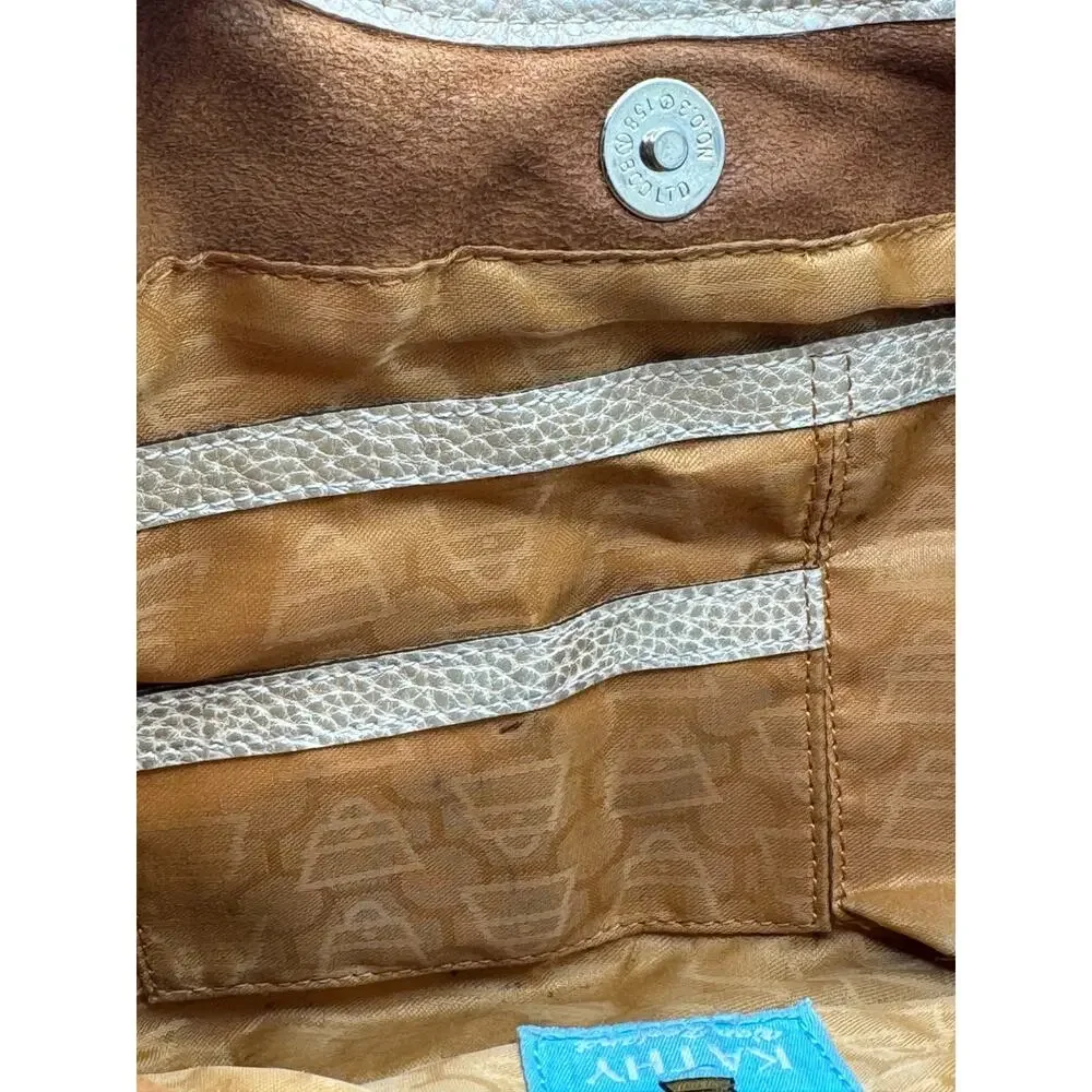 Kathy Van Zeeland Y2K Brown Faux Suede Hobo Bag Gold Crown Studded Purse